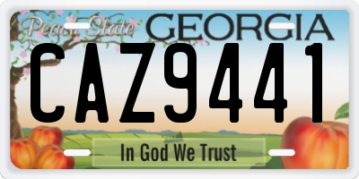 GA license plate CAZ9441