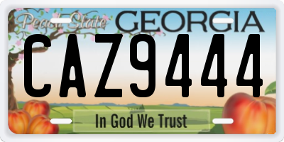 GA license plate CAZ9444