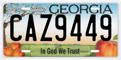 GA license plate CAZ9449