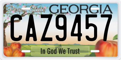 GA license plate CAZ9457