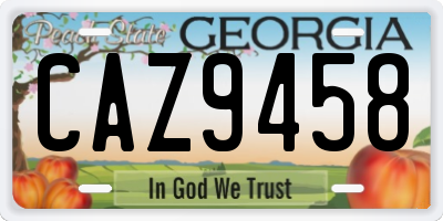 GA license plate CAZ9458
