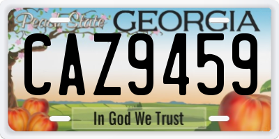 GA license plate CAZ9459