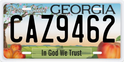 GA license plate CAZ9462