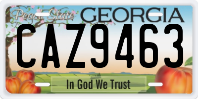 GA license plate CAZ9463