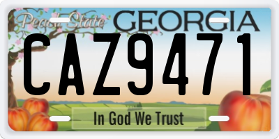 GA license plate CAZ9471