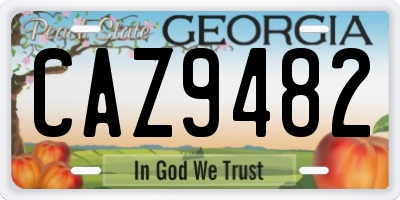 GA license plate CAZ9482
