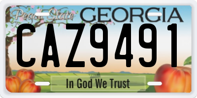 GA license plate CAZ9491