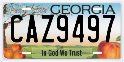 GA license plate CAZ9497