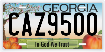 GA license plate CAZ9500