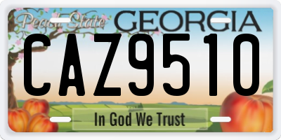 GA license plate CAZ9510