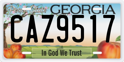 GA license plate CAZ9517