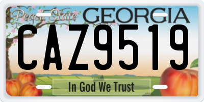 GA license plate CAZ9519