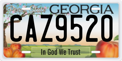 GA license plate CAZ9520