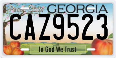 GA license plate CAZ9523