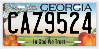 GA license plate CAZ9524