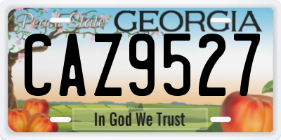 GA license plate CAZ9527