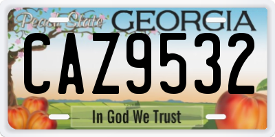GA license plate CAZ9532