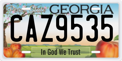 GA license plate CAZ9535