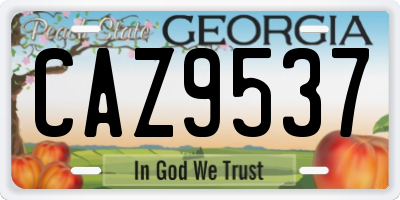 GA license plate CAZ9537