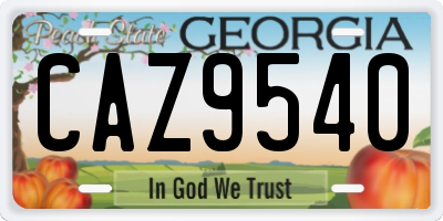 GA license plate CAZ9540