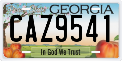 GA license plate CAZ9541