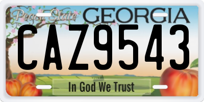 GA license plate CAZ9543