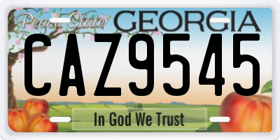 GA license plate CAZ9545