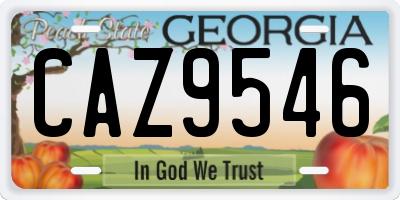 GA license plate CAZ9546
