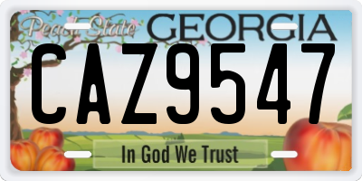GA license plate CAZ9547