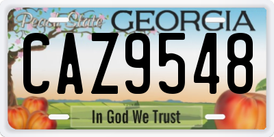 GA license plate CAZ9548