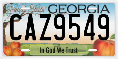 GA license plate CAZ9549