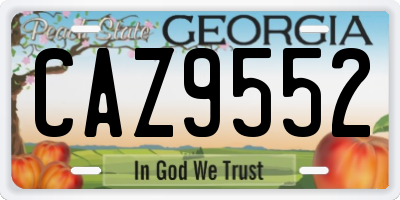 GA license plate CAZ9552