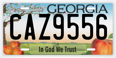 GA license plate CAZ9556