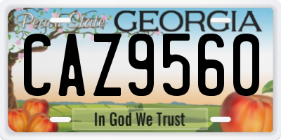 GA license plate CAZ9560