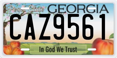 GA license plate CAZ9561