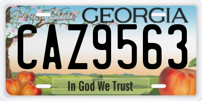 GA license plate CAZ9563
