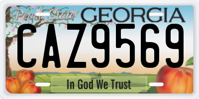 GA license plate CAZ9569