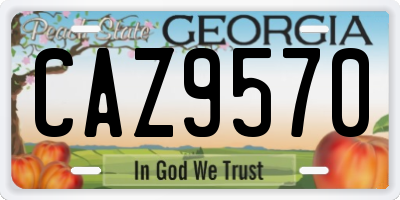 GA license plate CAZ9570