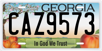 GA license plate CAZ9573