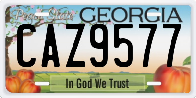 GA license plate CAZ9577