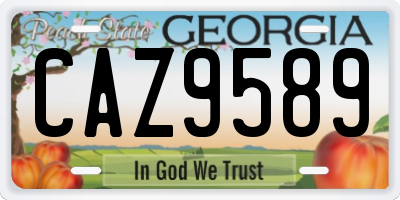 GA license plate CAZ9589