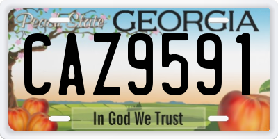 GA license plate CAZ9591