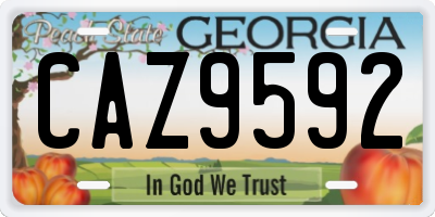 GA license plate CAZ9592