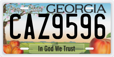 GA license plate CAZ9596