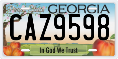 GA license plate CAZ9598