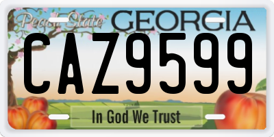 GA license plate CAZ9599