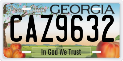 GA license plate CAZ9632