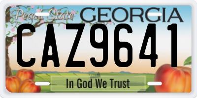 GA license plate CAZ9641