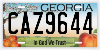 GA license plate CAZ9644