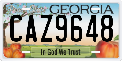GA license plate CAZ9648